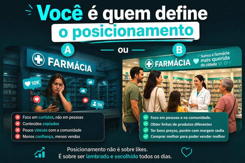 Farmácia focada em curtidas nas redes sociais sem posicionamento real